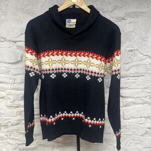 Pilgrim Sportswear Sears Shawl Collar Pullover Sweater True Vintage 50s 60s